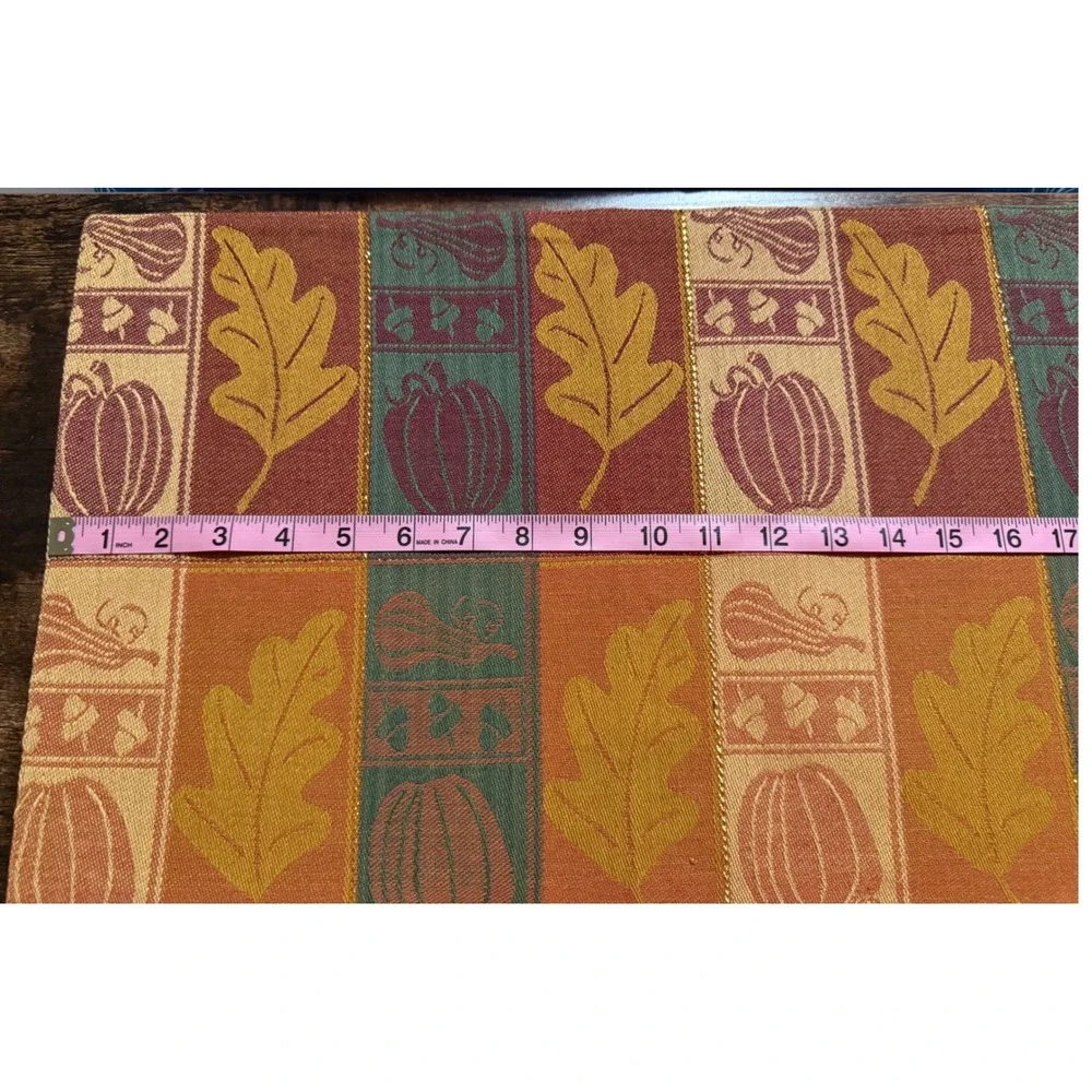 Harvest Tapestry Placemats Set of 4 Fall Pumpkin Leaf Acorn Thanksgiving Decor